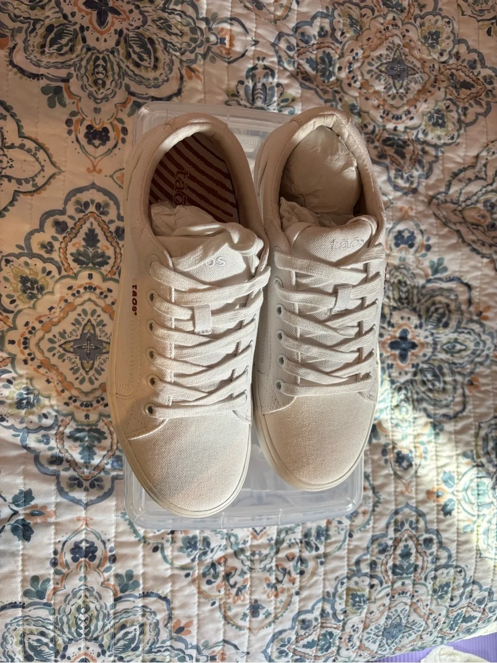Taos Footwear white Canvas Low-Top Sneakers-NWOT- No box